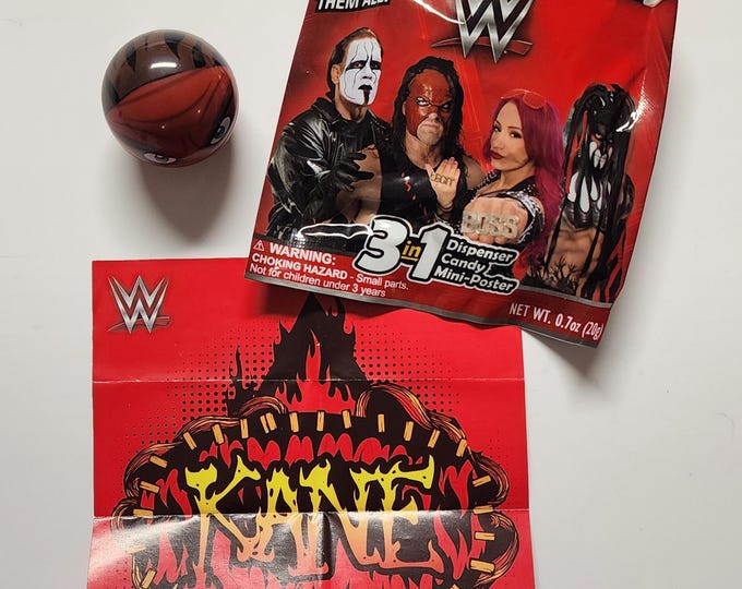 WWE Kane Candy Dispenser and Small Poster Radz Twistz