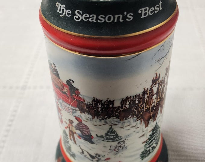Vintage 1991 Budweiser The Seasons Best Holiday Stein