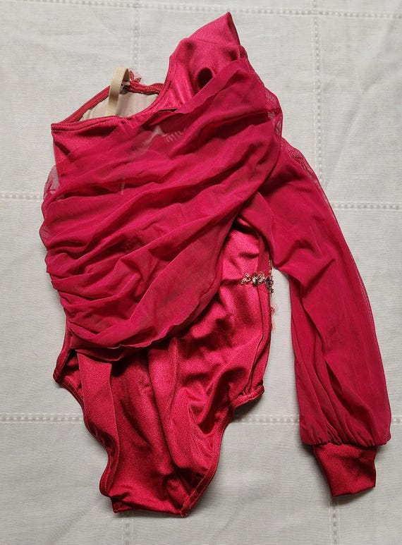 Weissman Lyrical Custom Dance Costume Dark Red Si… - image 4