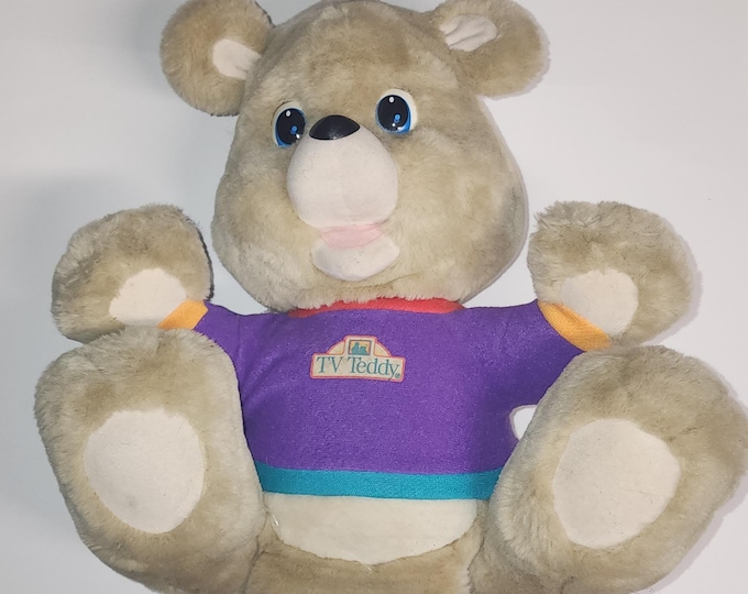 Vintage TV Teddy Interactive Plush Toy 1993