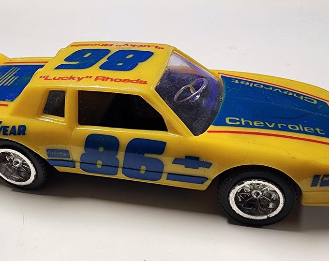 Chevy Monte Carlo SS Number 86 Lucky Rhoads Zee Toys Plastic Car Goodyear 1980s