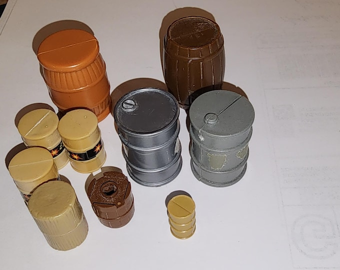Toy Barrel and Drum Bundle Lot of 10