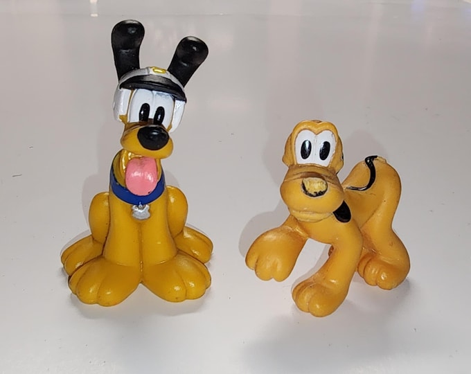 Vintage Disney Pluto Figure Bundle Lot of 2
