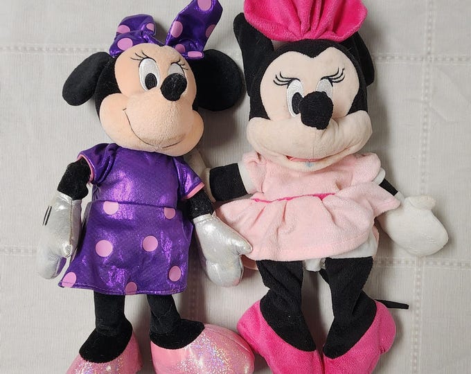 Two Disney Minnie Mouse Plush Dolls