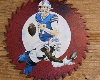 Josh Allen Buffalo Bills Decorative Saw Blade Wall Art