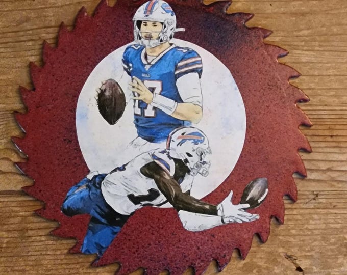 Josh Allen Buffalo Bills Decorative Saw Blade Wall Art