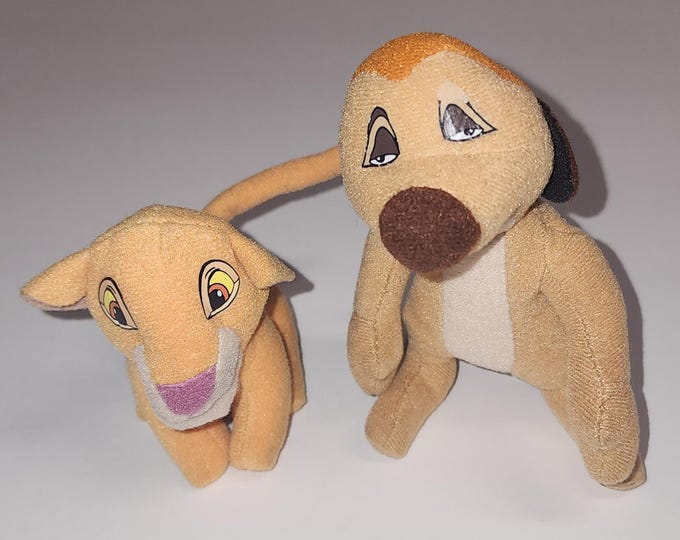 Vintage Disney The Lion King Plush Figure Timon and Kiara 1998