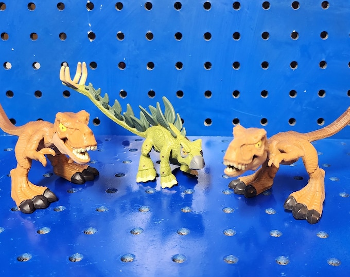 Jurassic World Bendy Biters Stegosaurus and Tyrannosaurus Rex Dinosaur Bundle
