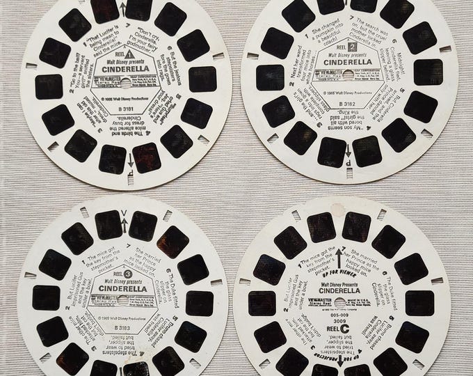 Vintage 1965 View-Master 3D Reels Featuring Walt Disney's Cinderella