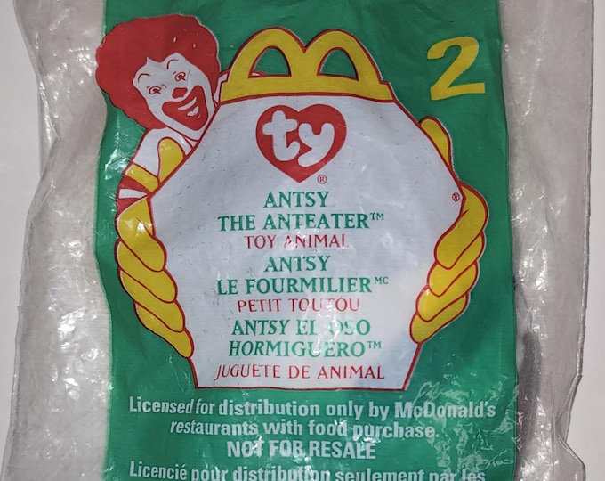 Vintage Error McDonalds 1999 TY Teenie Beanie Baby #2 Antsy the Anteater New