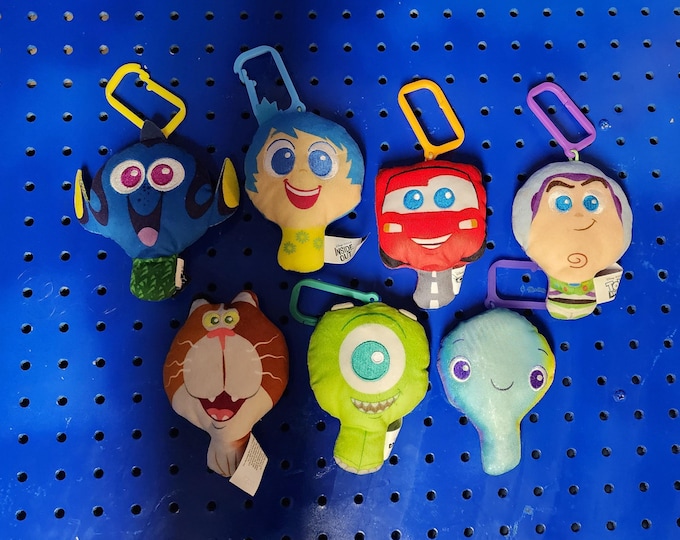 Disney Pixar McDonalds Happy Meal Character Plush Keychain Bundle Lot of 7