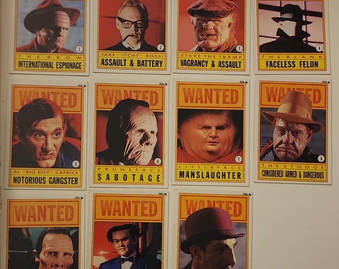 Dick Tracy Villains Wanted Cards And Reverse Side Card Poster Set