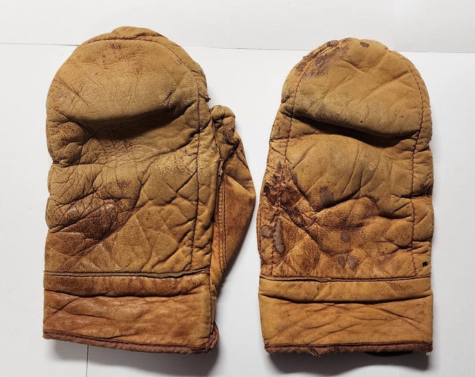 Vintage Leather Sparring Boxing Gloves 1930s to 1950s Cool Collectible