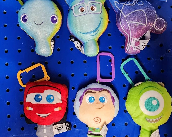 Disney Pixar McDonalds Happy Meal Character Plush Keychain Bundle Lot of 6