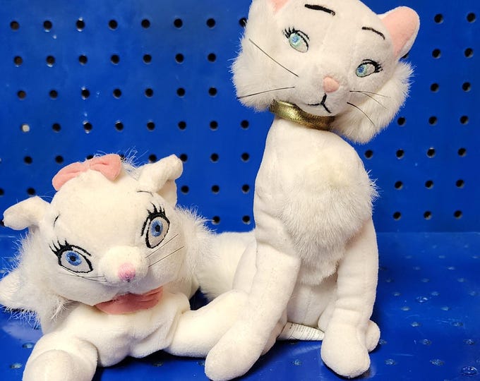 Disney Store Aristocats Bean Bag Plush Animal Toys Set of 2 Duchess & Marie