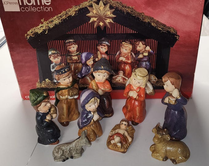 Vintage JC Penny Home Collection Children's Porcelain Nativity Set