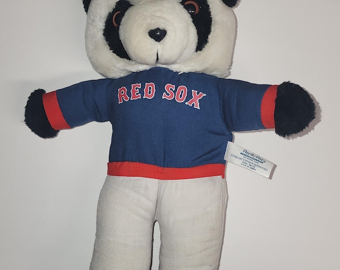 Vintage MLB Play by Play Toys and Novelties Plush Baseball Bear Boston Red Sox