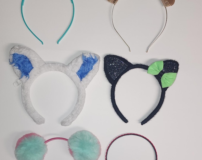 Fun Hair Accessory Headband Bundle Lot of 6 With Ears and Unicorn Horn