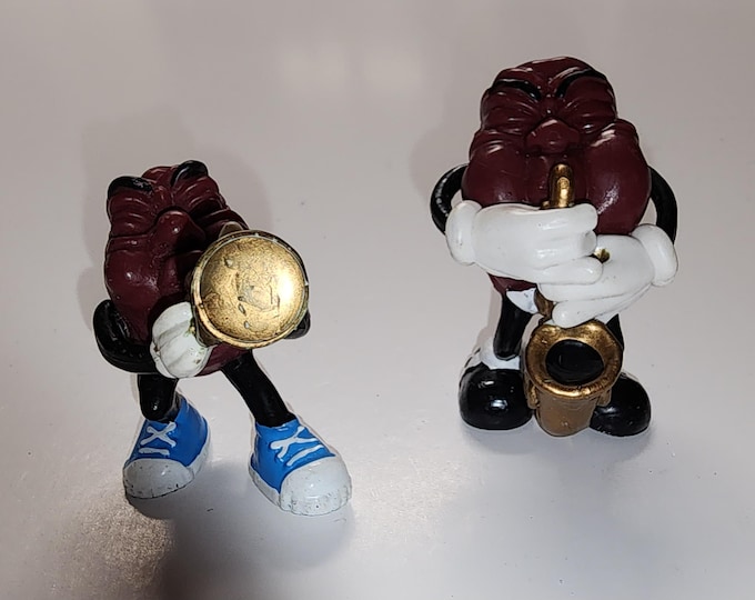 Vintage California Raisins Figure Bundle Lot of 2 1987 Sax Player 1988 Trumpet
