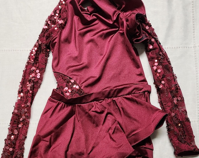 Weissman Bury A Friend Maroon Long Sleeve Dance Costume Size Large Child