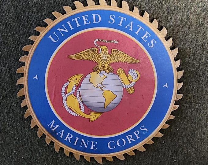 Small United States Marine Corp Decorative Saw Blade Wall Art