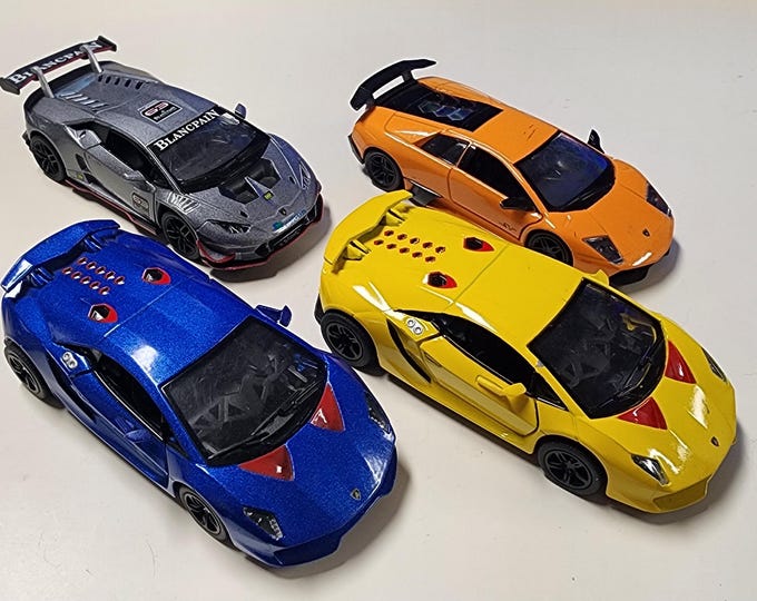 Kinsmart Lamborghini Car Bundle 1:38 Scale Die Cast Four Cars Included