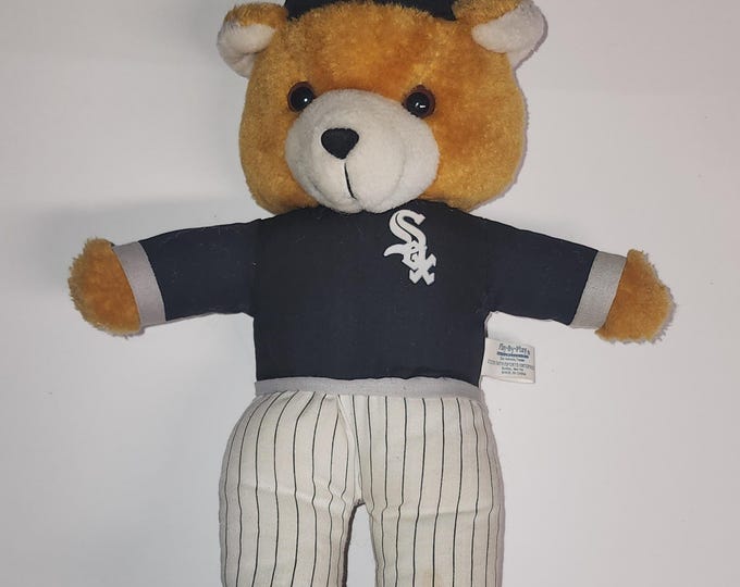 Vintage MLB Play by Play Plush Baseball Bear Chicago White Sox Damaged