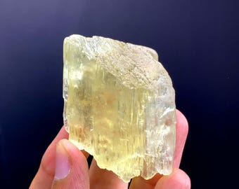 Natural Yellow Triphane Kunzite Crystal From Afghanistan 96 Gram