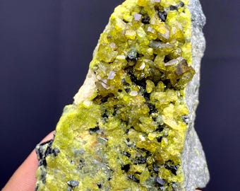 Green Andradite Crystals On Matrix From Pakistan - 66 Gram