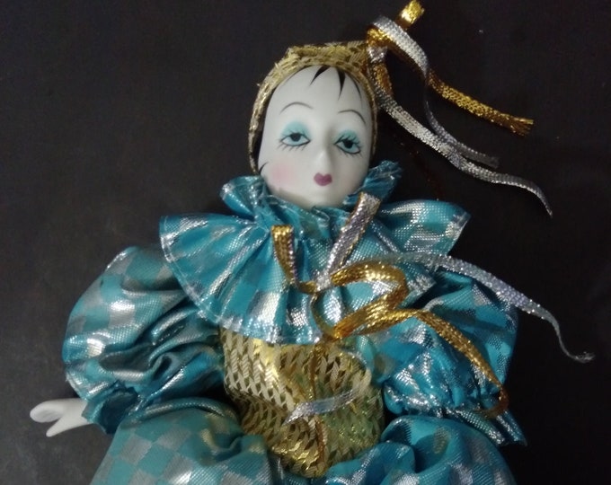 Vintage Porcelain Jester Clown Doll 8 Inches Porcelain Clown Etsy