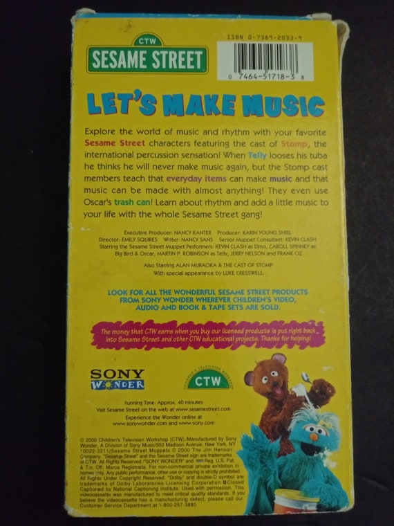 Vhs Sesame Street Let S Make Music Cartoon Etsy Ireland