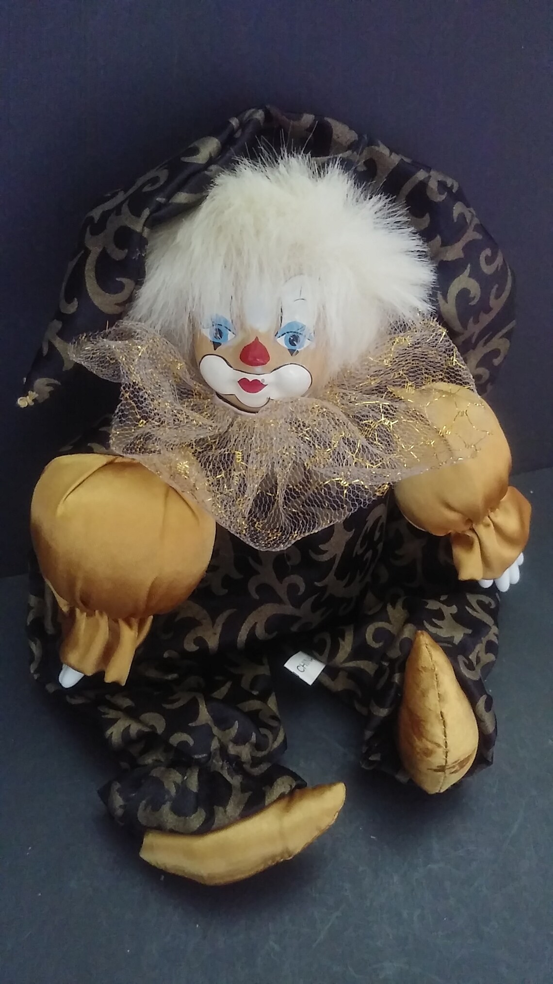 vintage mardi gras jester doll