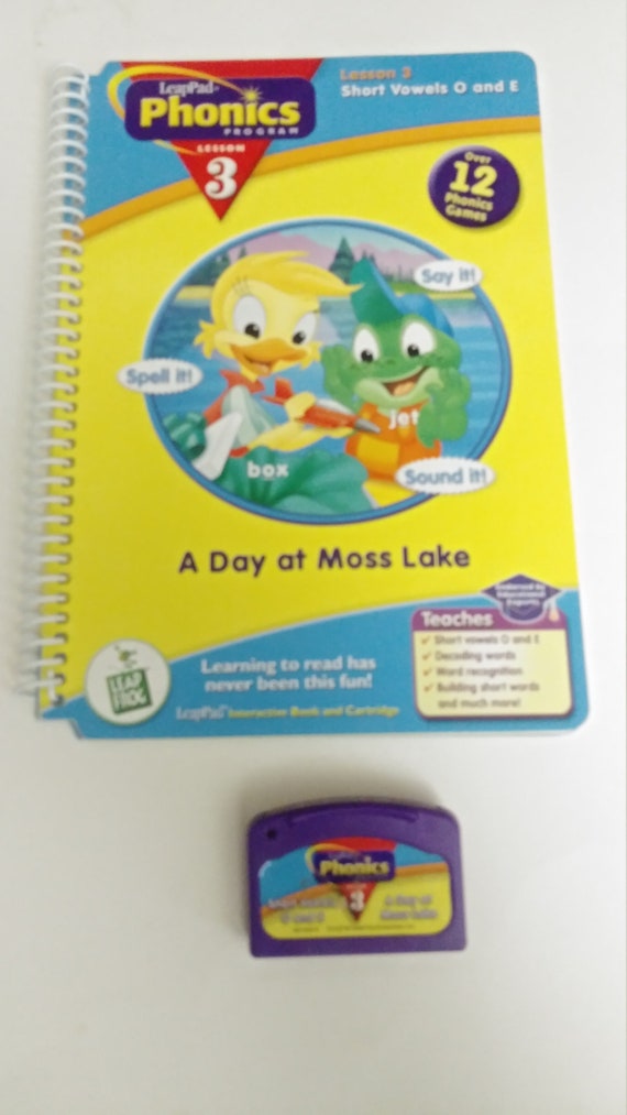 LeapFrog LeapPad Phonics Lesson 3 Book With Cartridge a Day at Moss Lake for sale online 