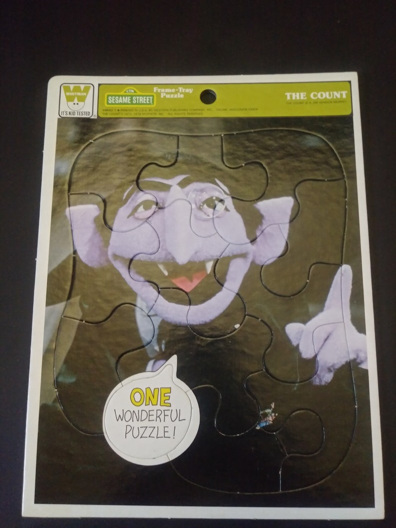Whitman Frame Tray Puzzle Sesame Street the Count 1970's Etsy