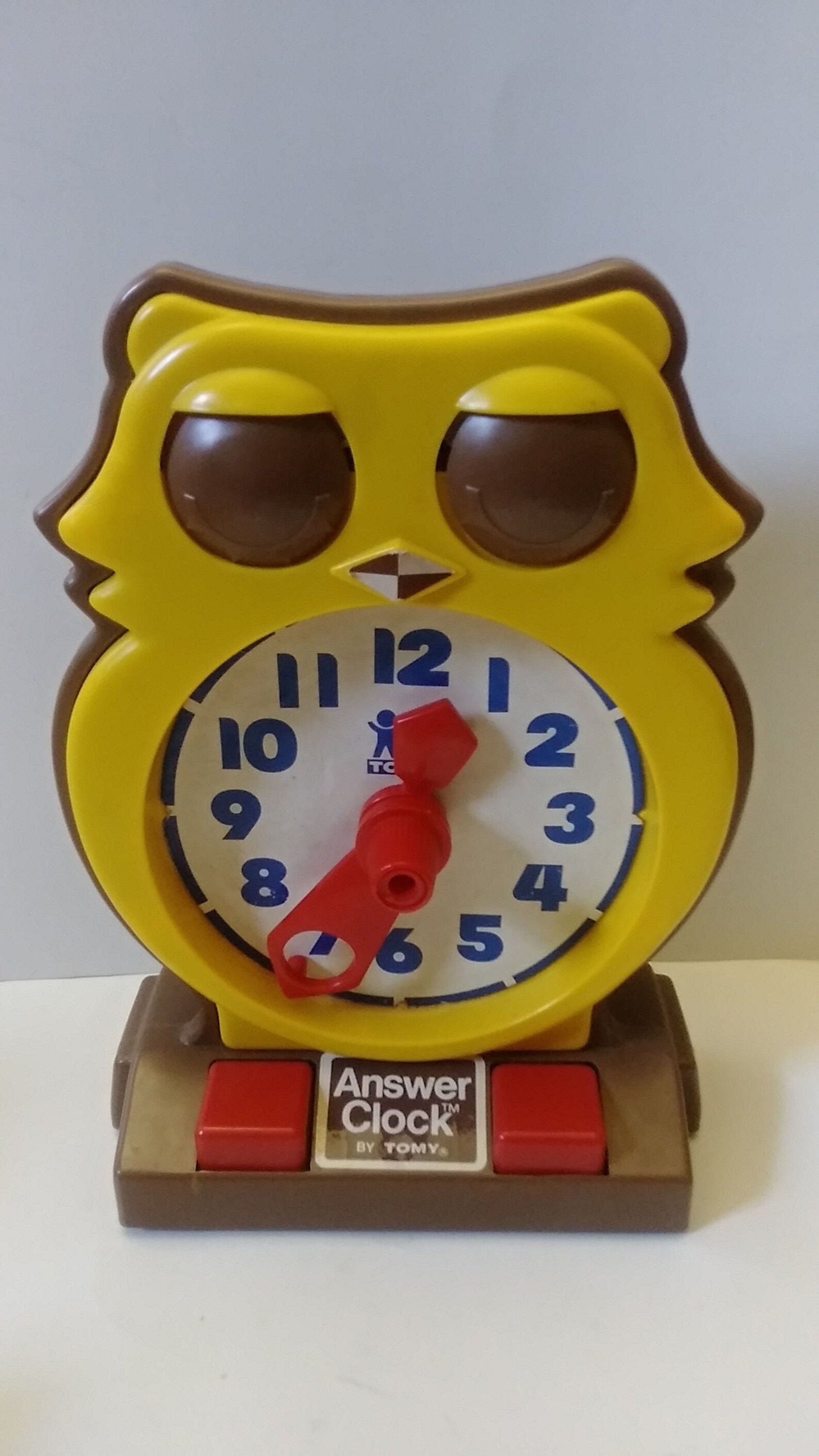 Vintage Answer Clock By TOMY Learn Time Owl Kids 1975 Toy Etsy
