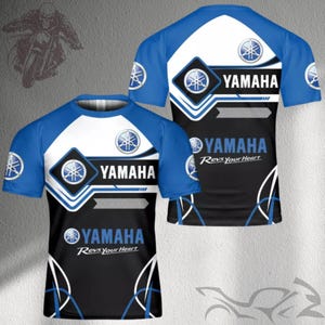 Yamaha Racing T Shirt | Motorcycle Sports Tee | Biker Riding Shirt for Men and Women