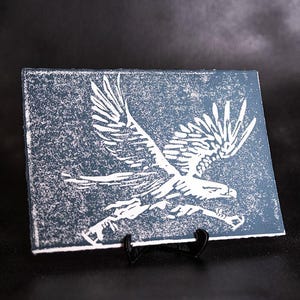 Gravure linol Eagle on Ice DIN A5/6