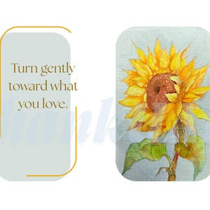 Tournesol d'amour, pétales doux, coeur fort, lié au soleil, une aquarelle numérisée, cadeau pour l'âme, amour de soi, gai et affectueux