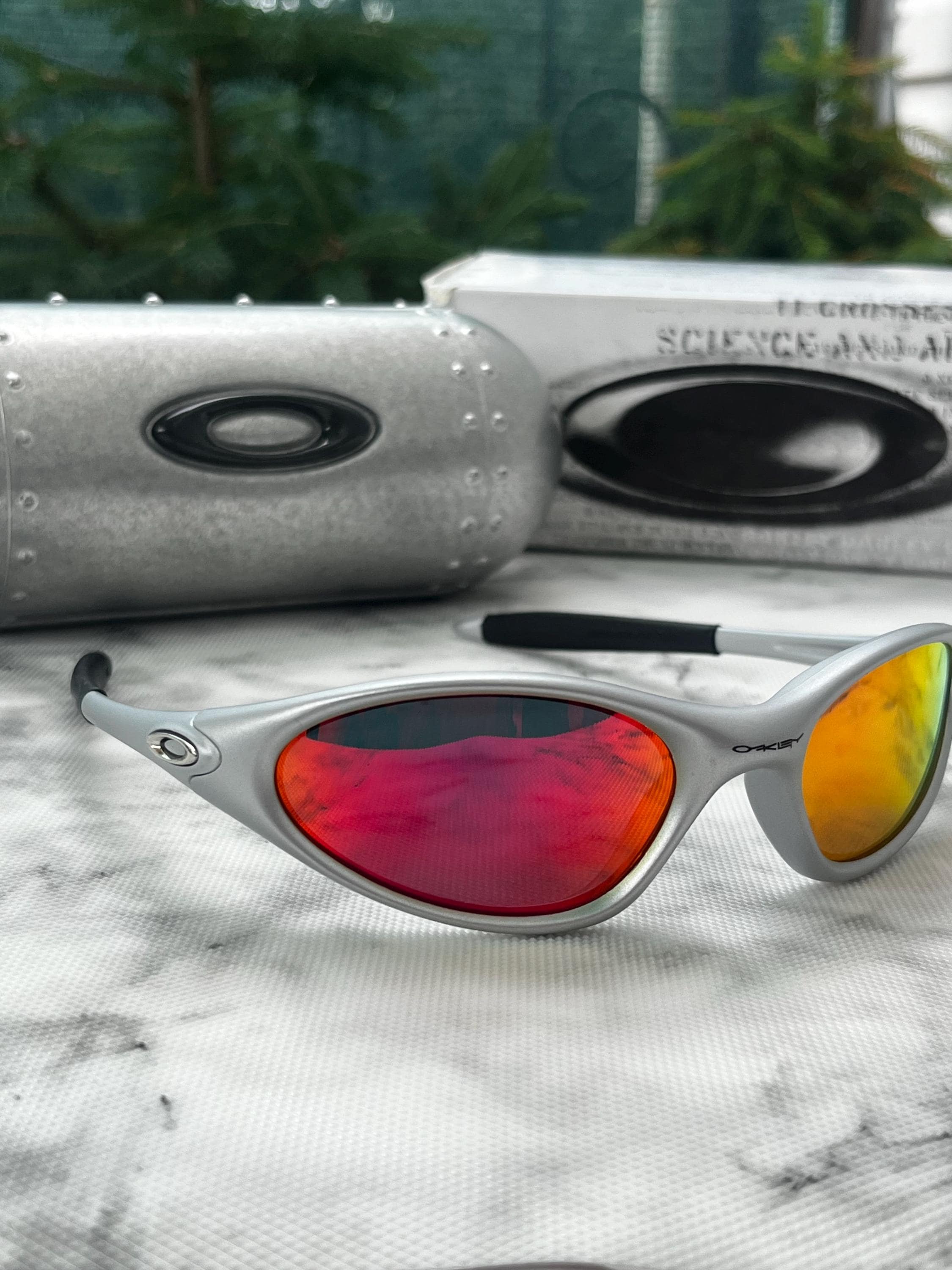 Oakley Minute 1.0 X-metal Silver Sunglasses W/ Fire Iridium