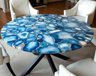 Blue Agate Stone Center Table | Made to Order | Luxury Handmade Furniture