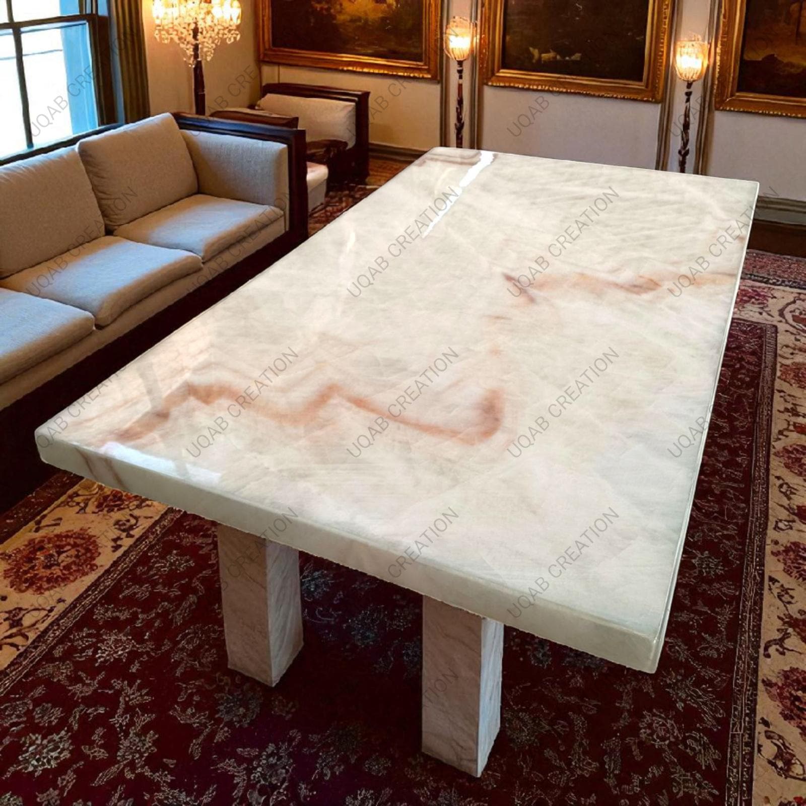 アンティーク イタリア オニキス コーヒーテーブル 大理石 天然石