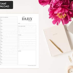 The Daily Plan | Notebook Planner | Half Hour Increments | Business Tools | Time Blocking | Instant Download