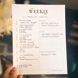The Weekly View | Notebook Planner | Week at A Glance | Business Tools ...