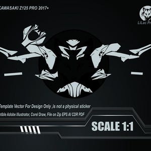 Kawasaki Z125 Pro 2017 - 2020 Template Vector(Digital Download)