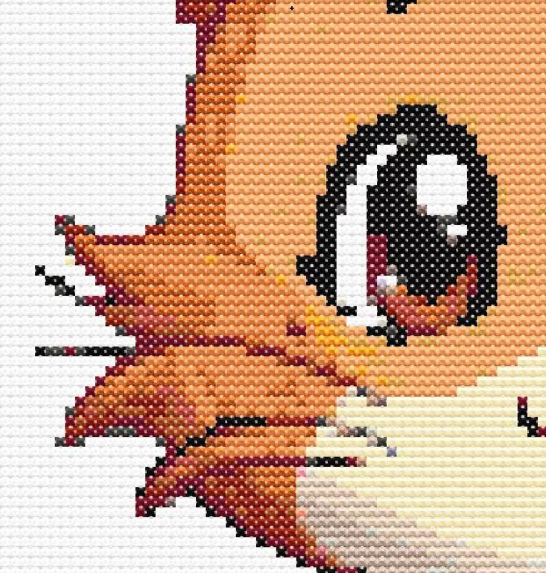 Cartoon Tiger Cat Cross Stitch Pattern PDF | Cute Ginger Tabby Embroidery Design | Funny Cat Stitch | Digital Animal Craft for Cat Lovers image 2