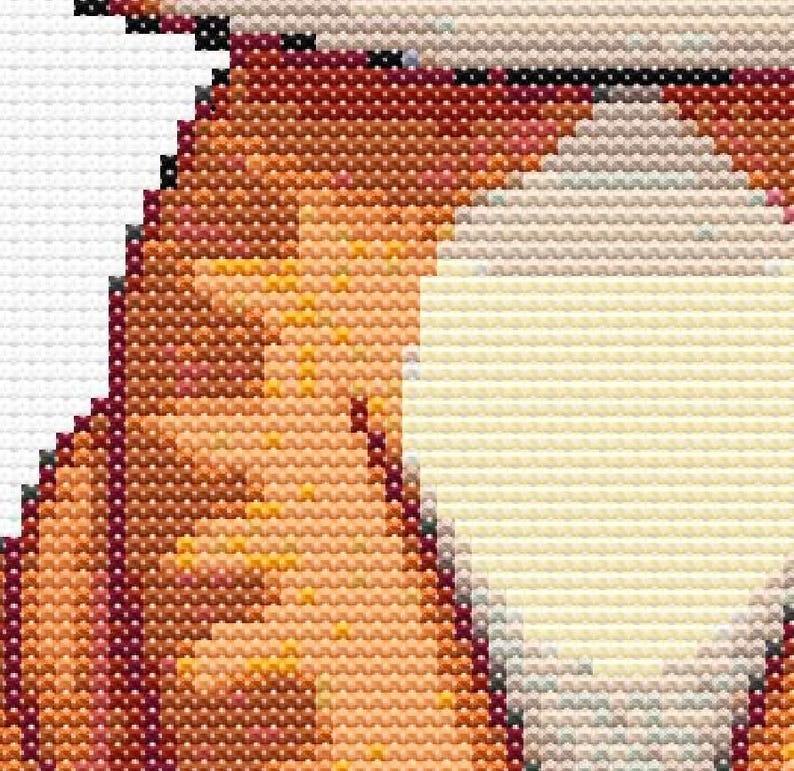 Cartoon Tiger Cat Cross Stitch Pattern PDF | Cute Ginger Tabby Embroidery Design | Funny Cat Stitch | Digital Animal Craft for Cat Lovers image 3