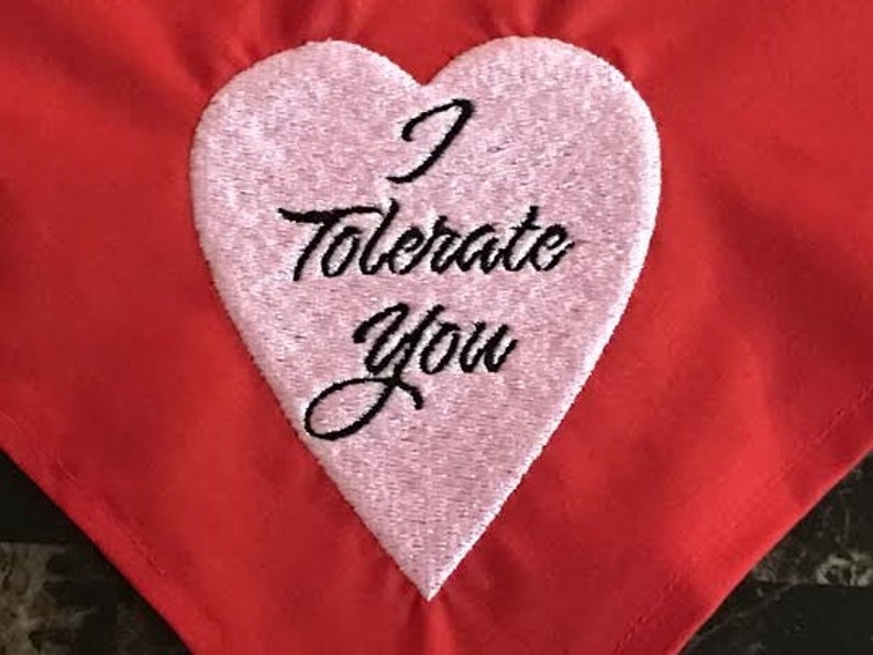 I Tolerate You Valentine/'s Day Dog Bandana