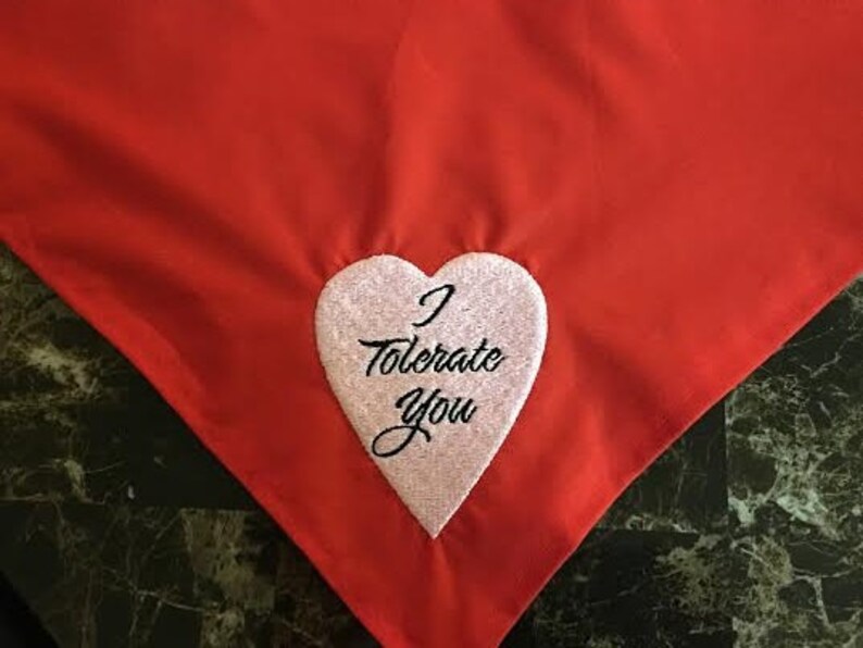 I Tolerate You Valentine/'s Day Dog Bandana