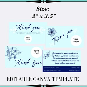 Business Card Size Thank You Note - Editable in Canva