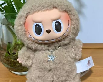 ラブブ用洋服とネックレスのセット　オマケの天使&悪魔ラふふとビーズ 天使と悪魔セーラー服セットアップ：小物3点付きセットアップ